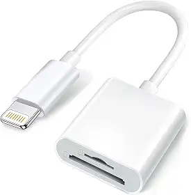 Leitor de cartão de memória Apple Lightning para cartão SD e TF para iPhone/iPad, 2 em 1 Micro SD TF Trail Camera Viewer, adaptador de cartão de memória, Plug and Play