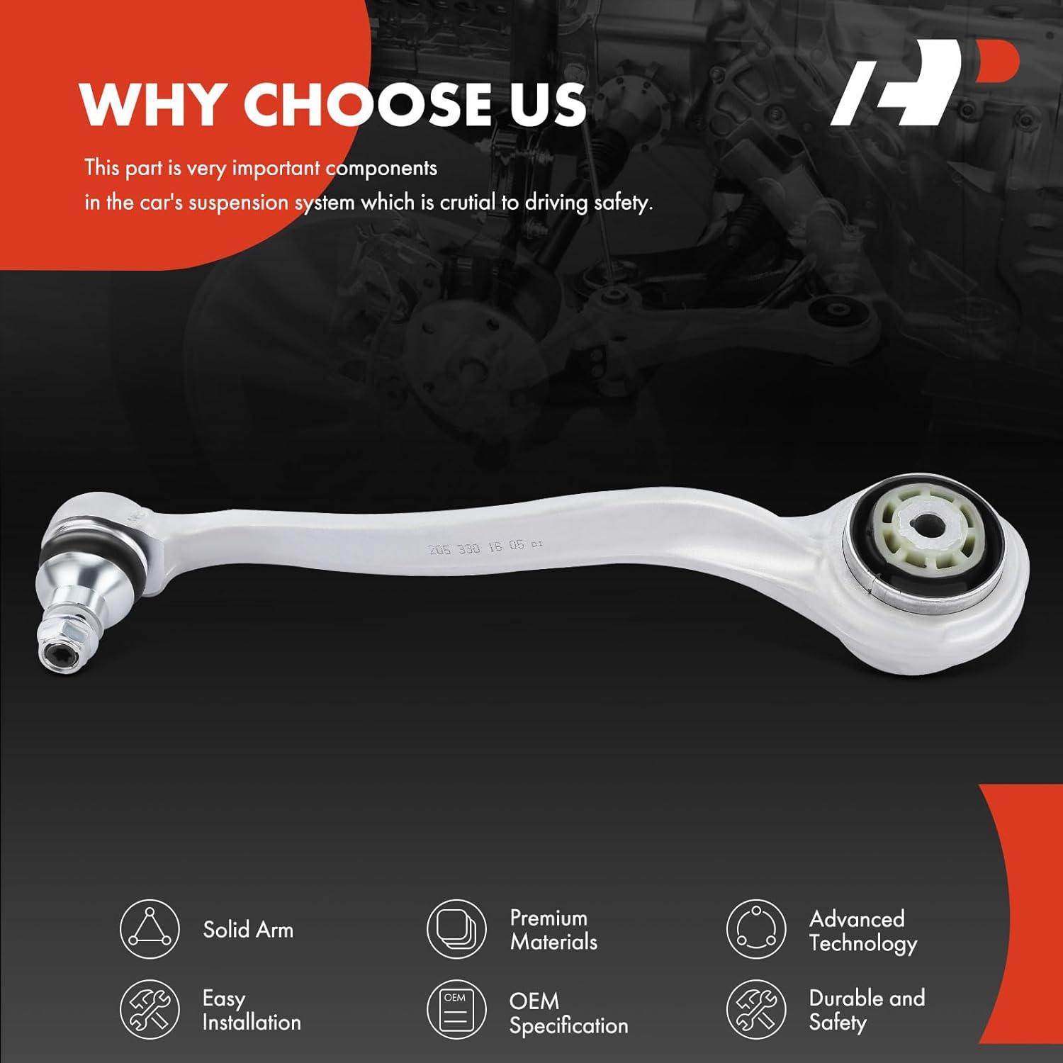 A-Premium Front Right Forward Lower Control Arm, with Ball Joint & Bushing, Compatible with Mercedes-Benz - 2015-2020 - C300 C350e E300 E350 E400 E450 CLS450, RWD Only