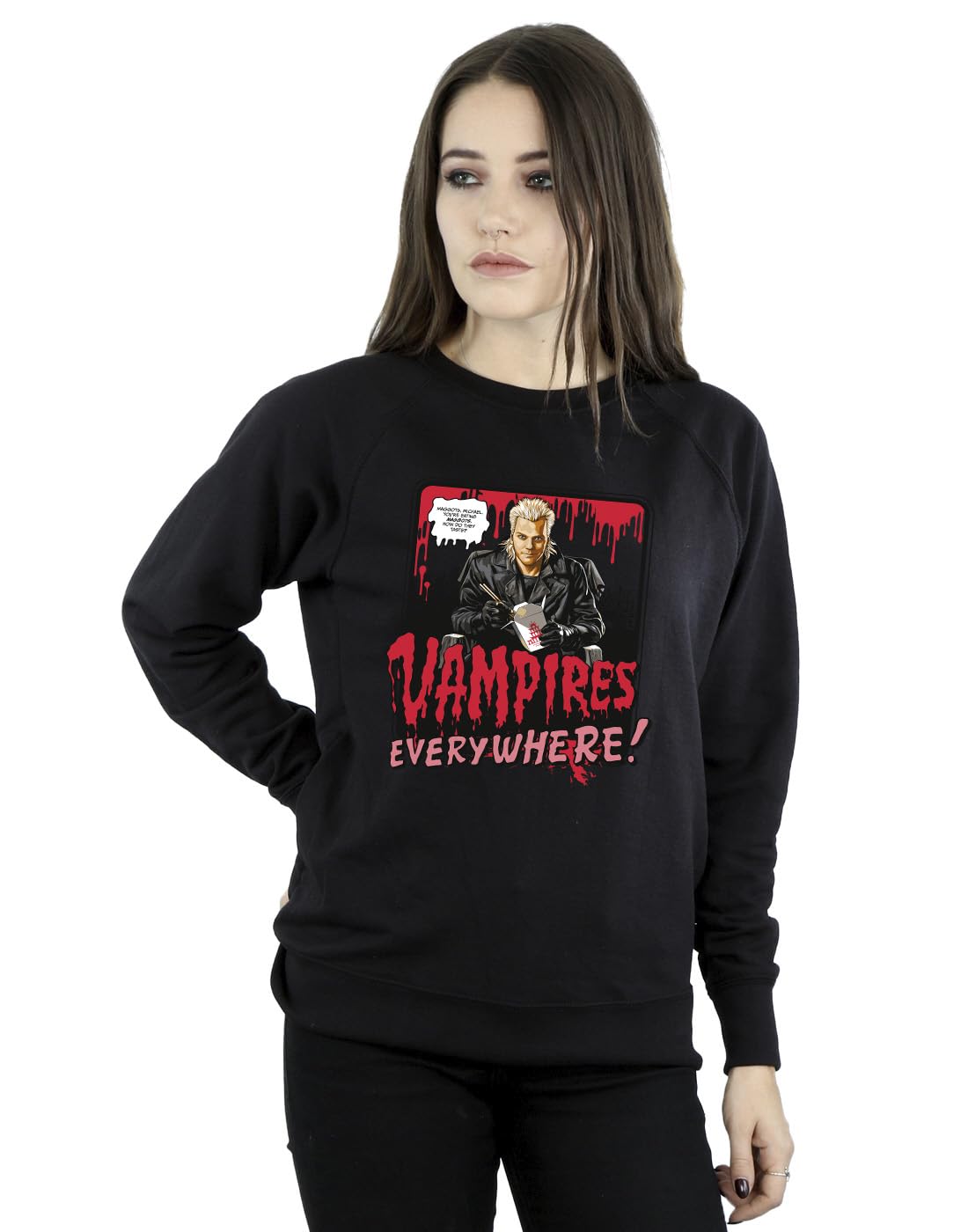 Absolute Cult The Lost Boys Women's Vampires Everywhere Sweatshirt Black XXX-Large