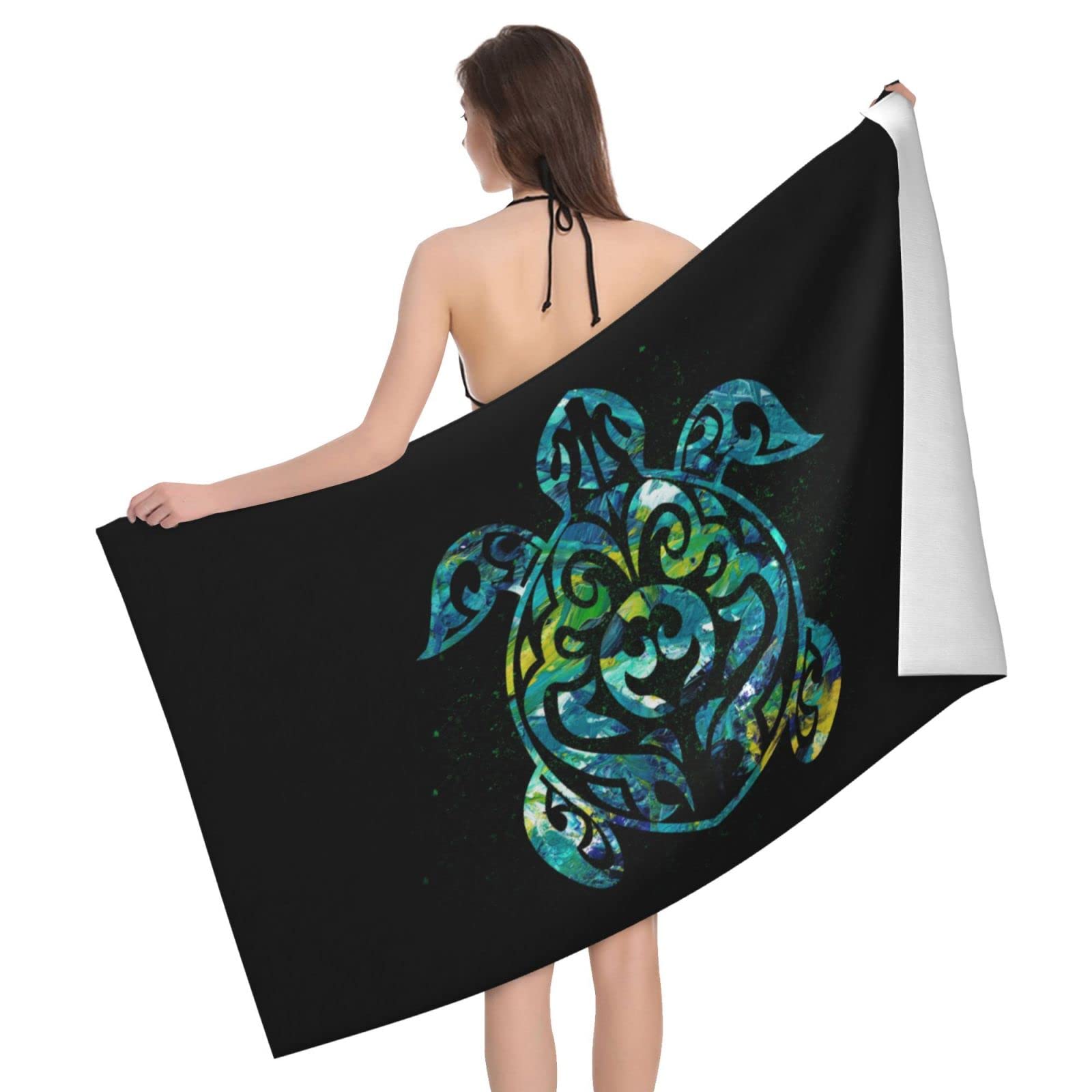 Lawenp Hawaiian Sea Turtle Bath Towel Beach Towel Popular Durable Stylishffy Touch Highly Absorbent Quick Dry Polyester 32" X 52" Also As A Gift