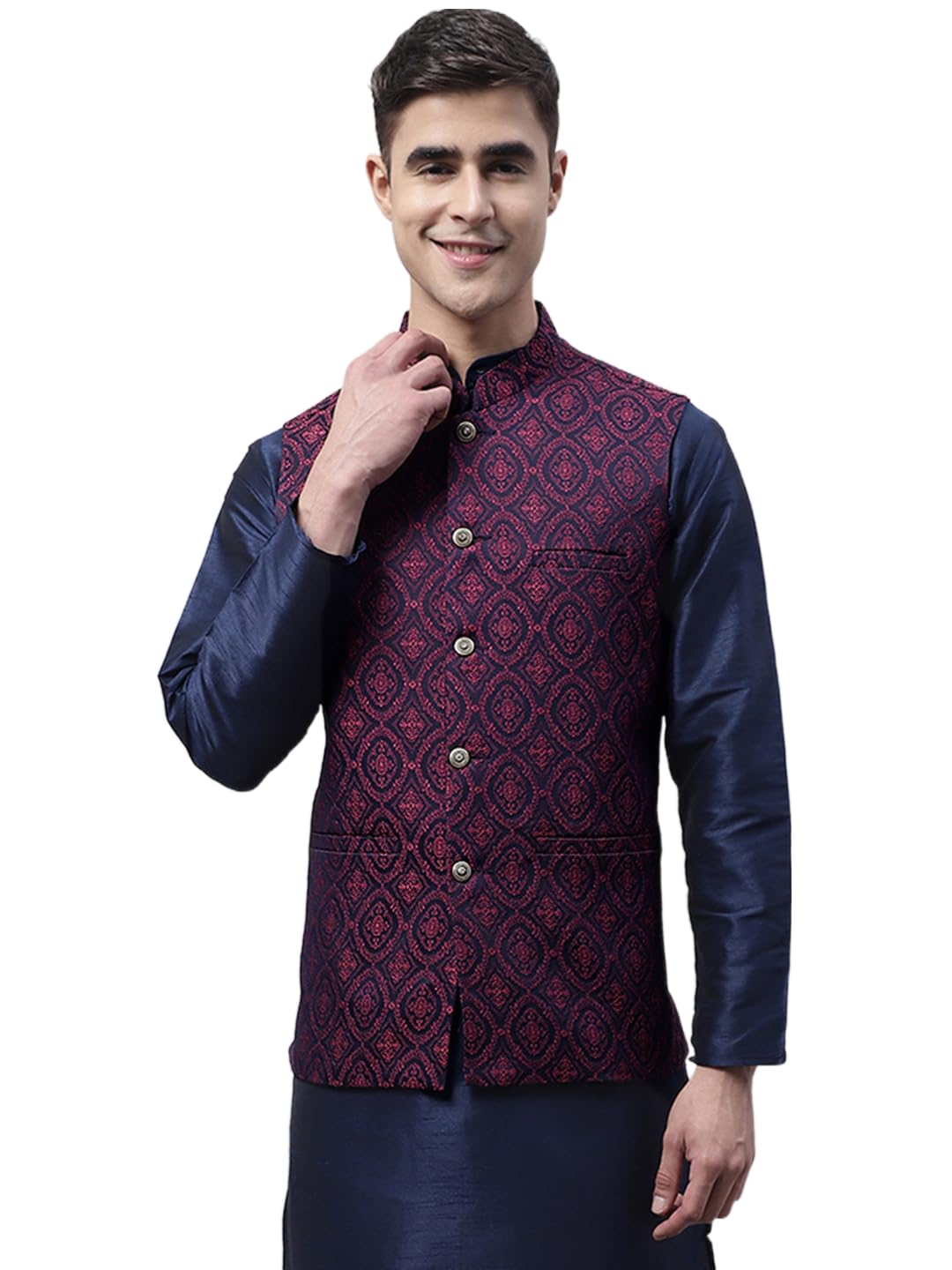 Men's Woven Design Waistcoat