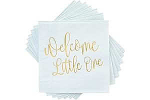 BLUE PANDA 50 Pack Its a Boy Baby Shower Napkins With Gold Foil