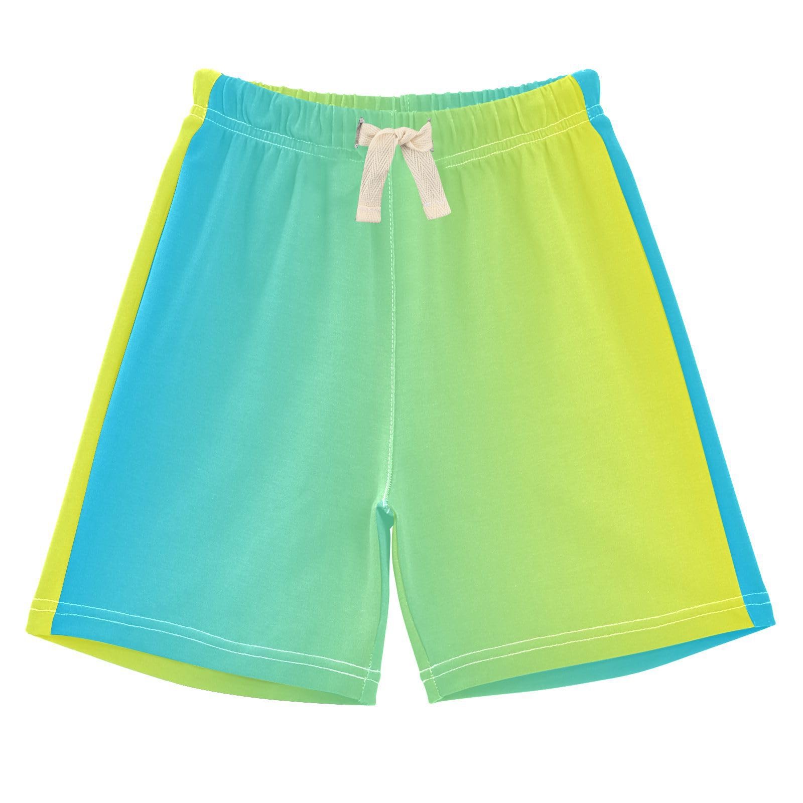 J JOYSAY Sky Blue Yellow Gradient Toddler Baby Boy Shorts Pull-on Jogger Shorts with Drawstring Elastic Waist Childrens Jogger Pants for 5T Kids