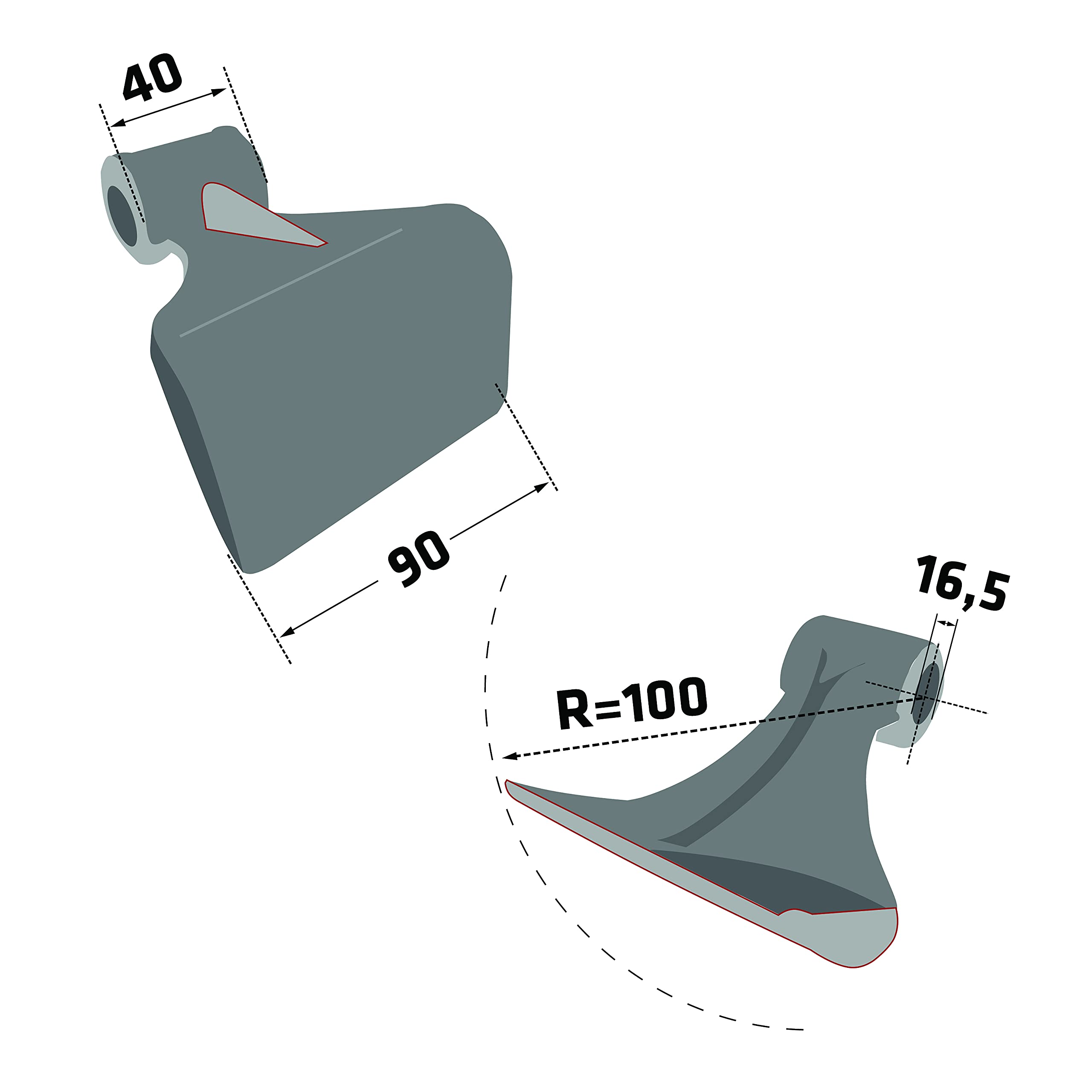 Juego de 24 cuchillas de martillo, 800 g, 0,8 kg, ST-80, para Mulcher Geo EFGC EFGCH Stark Kelfri Boxer