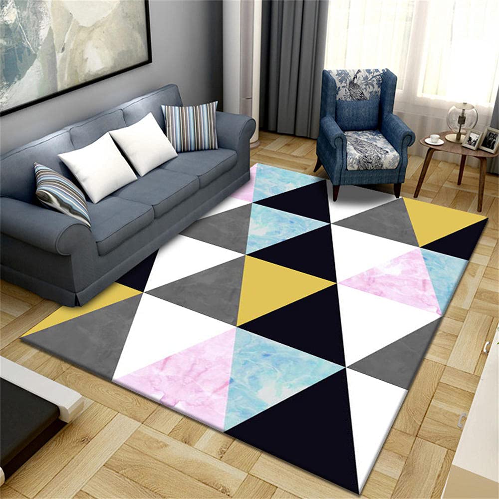 Tapis d'extérieur terrasse noir et gris 120x140cm au design géométrique moderne
