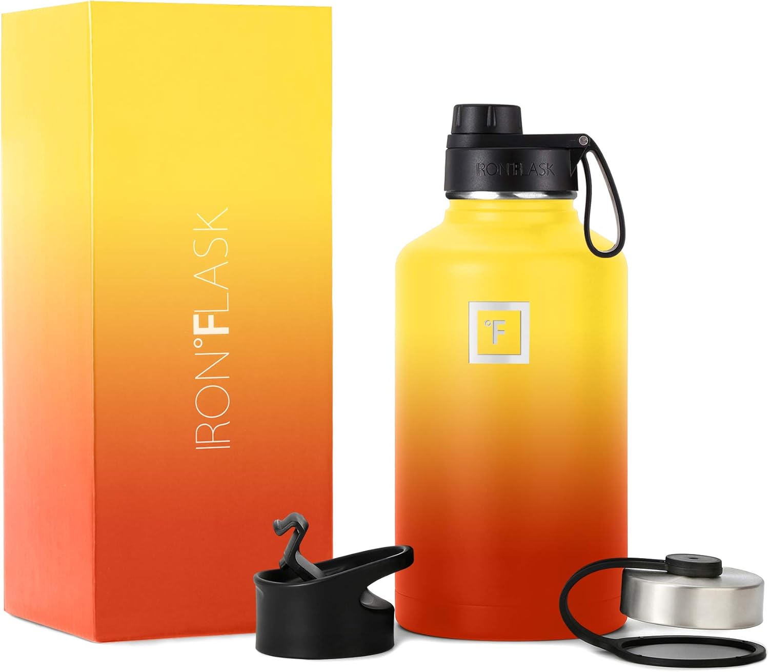 Buy IRON °FLASK Sports Water Bottle 64 Oz, 3 Lids (Spout Lid), Leak