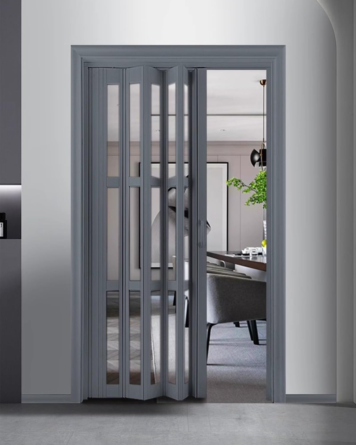 Amazon.com: Blazea Accordion Door Doorway Vinyl Folding Door, Grey