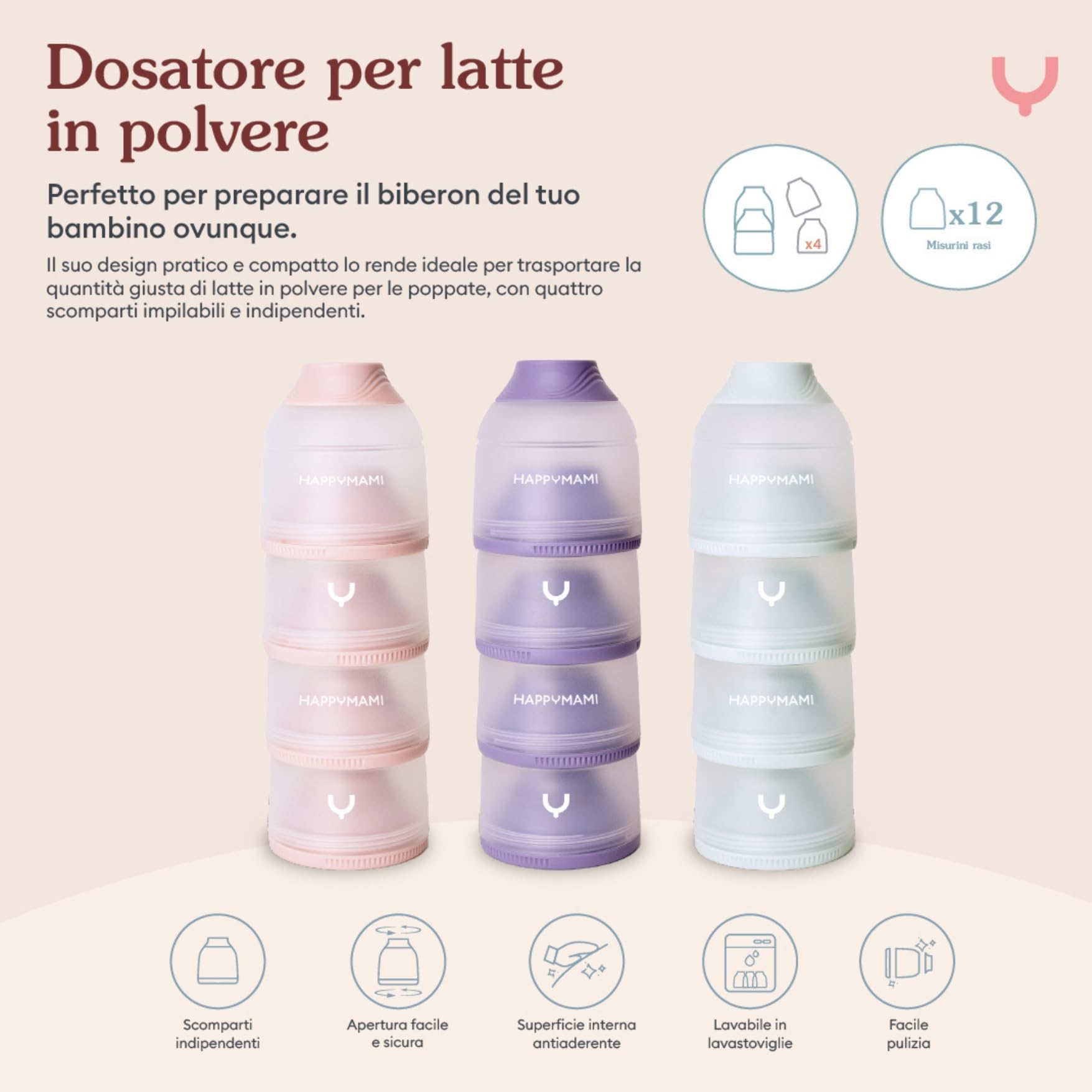 Happymami, Set Biberon Personalizzabile con la Forma del tuo Seno +Dosatore di Latte in Polvere, Kit di Alimentazione per il tuo Bebè, Senza BPA (Set Biberon + Dosatore di Latte in Polvere)