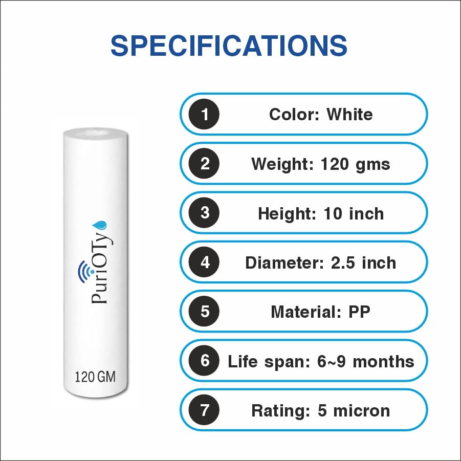 Image of Digital tds meter with temperature & combo set of High Density 10-Inch 5 Micron PP Spun Filter for pre Filter of All Type RO Water Purifiers (3)