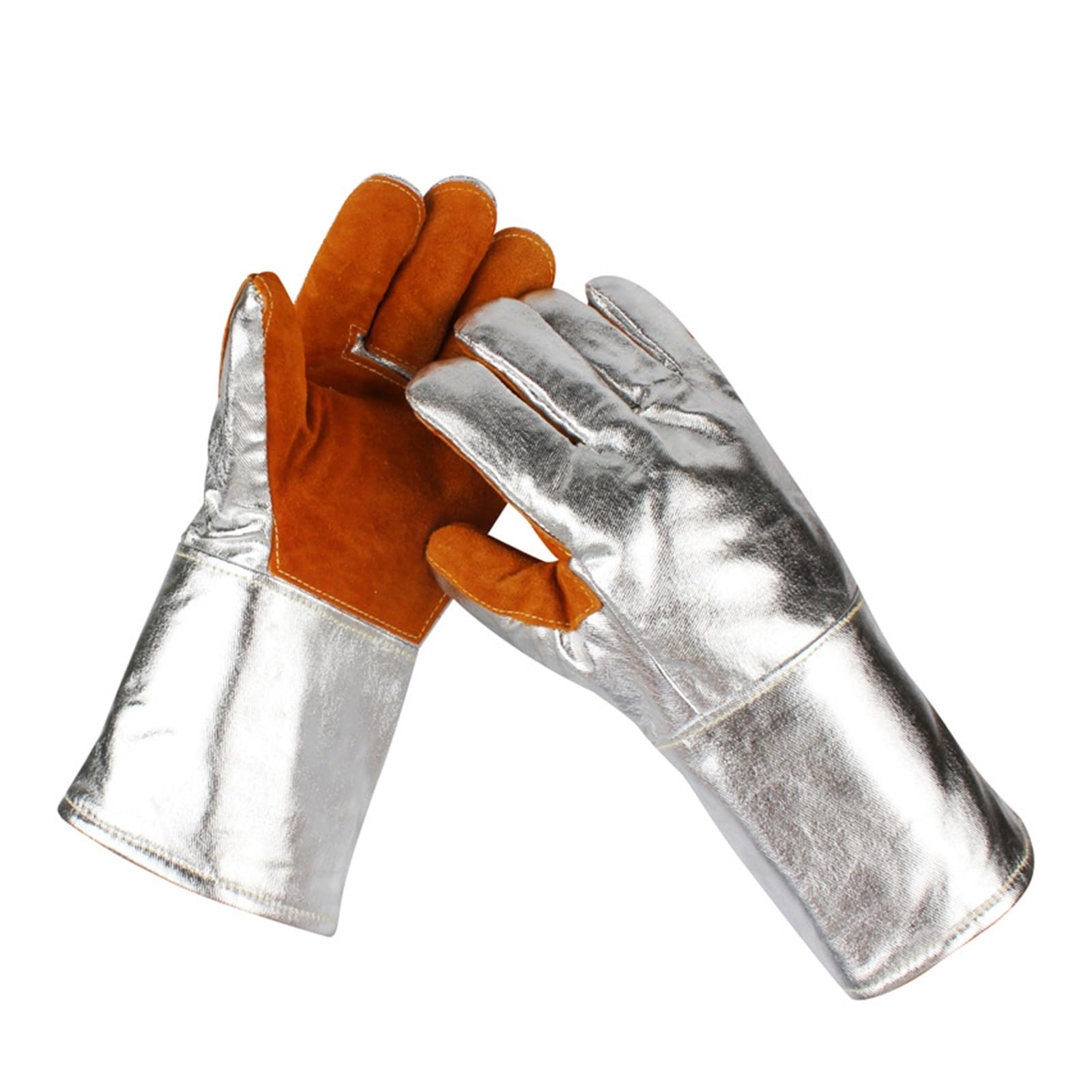Ignifugo Guanti Resistenti Alle Alte Temperature 300 Gradi 500 Gradi Isolamento Ignifugo E Scottante Fusione Foglio Di Alluminio Guanti Da Forno A Microonde A Cinque Protezione resistente al calore(Mo