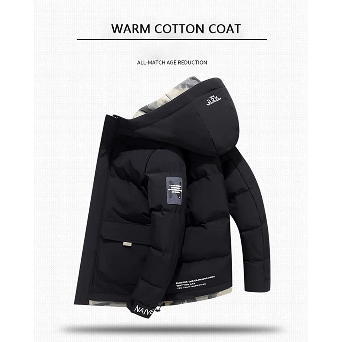 Chaqueta de plumón para hombre y mujer Rěǎī-Mǎdrid Winter Thickening Warm Hooded Windproof Ski Coat niños