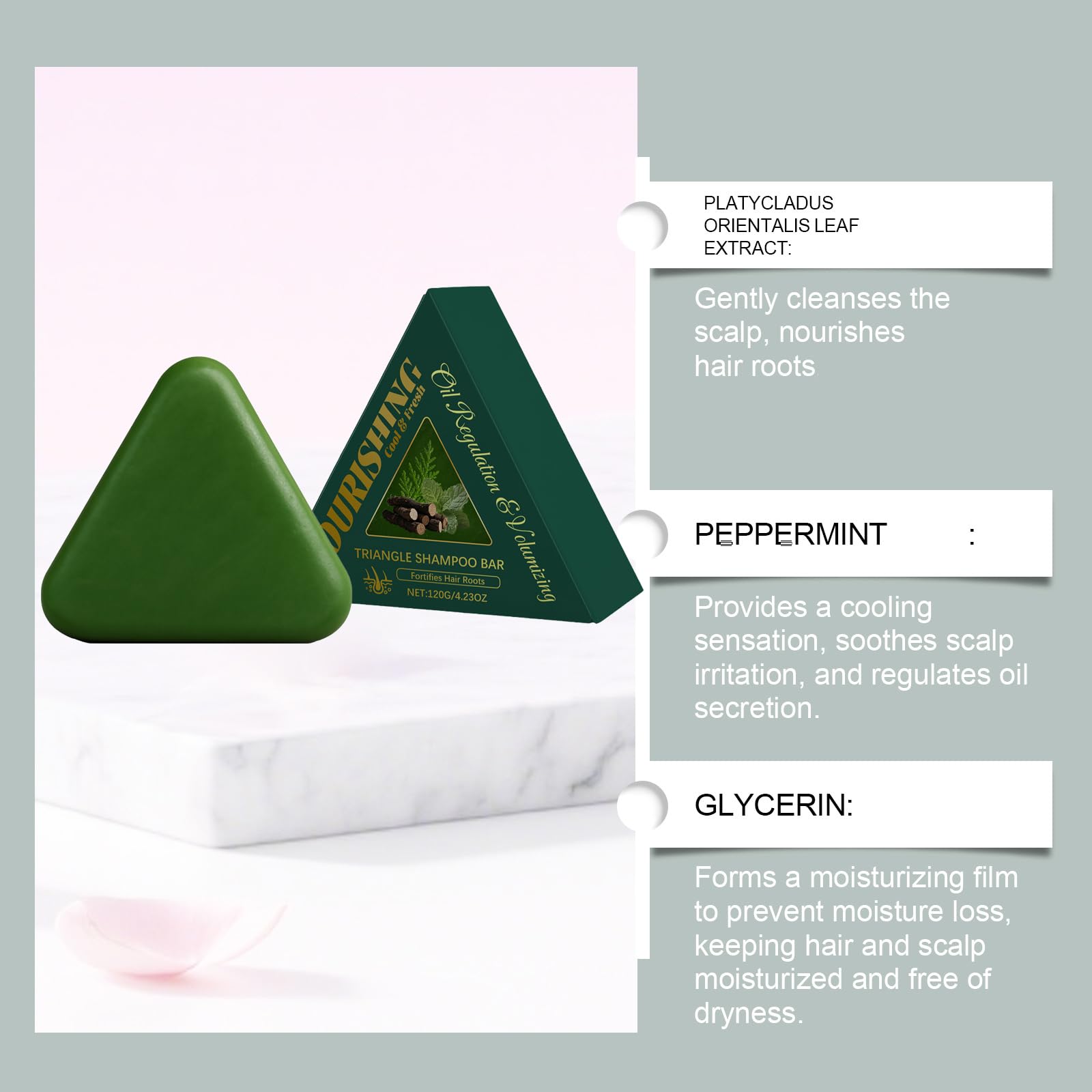 Shampoo a foglia di cipresso – Triangle Shampoo Sapone, Rafforza I Capelli E Riduce La Perdita Di Capelli, Usmans Gras Shampoo Sapone, Nutre I Capelli E Elimina Forfora Per Uomini E Donne (5pcs)
