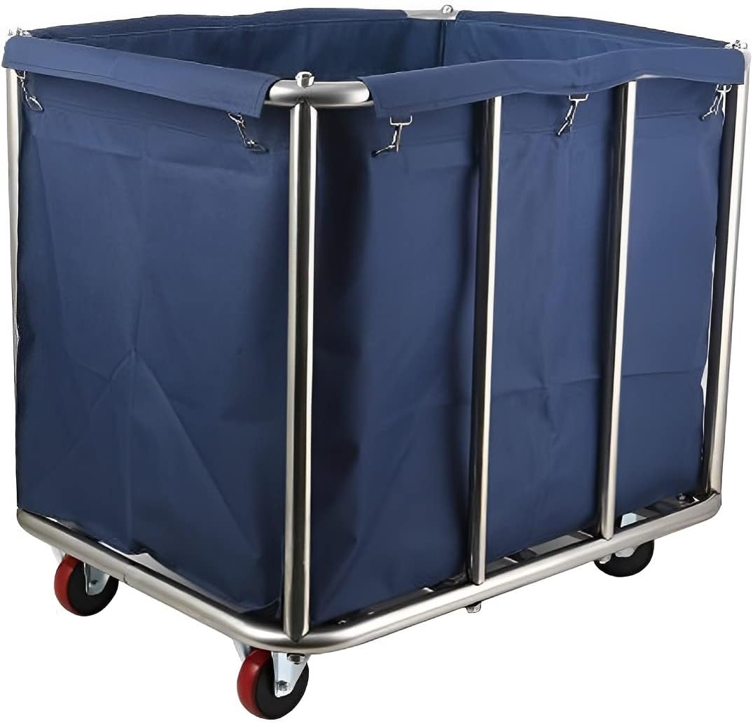 Easyars Large Laundry Cart With Wheels Heavy Duty Rolling Storage Basket Organizer 330Lb Load Truck for Large Family or Commercial Hotels and Hospital Laundry Room Transport Clothes and Linen Material