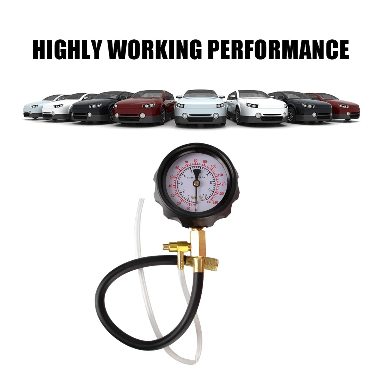 0~140psi 10bar Zestaw Testowy Samochodu Auto Narzędzia Diagnostyczne Miernik Ciśnienia Paliwa Akcesoria Samochodowe Do Tester Pompy Wtryskowej Precyzyjne Monitorowanie