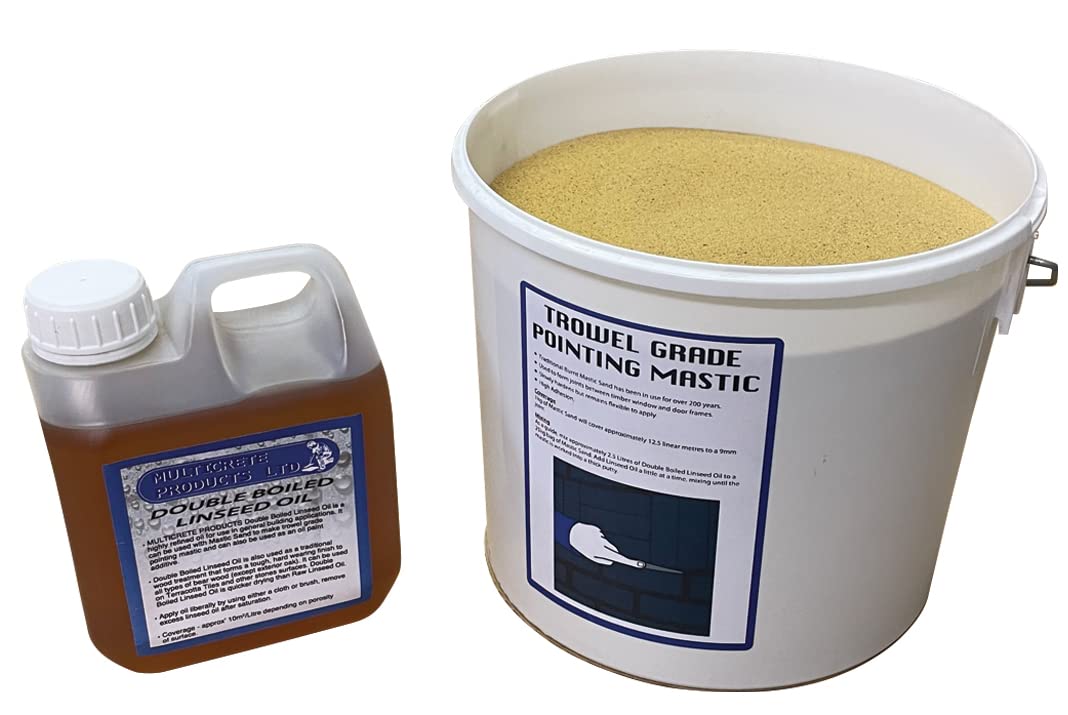 Burnt Mastic Sand 5L & Double Boiled Linseed Oil 1L - Kit (Stone)