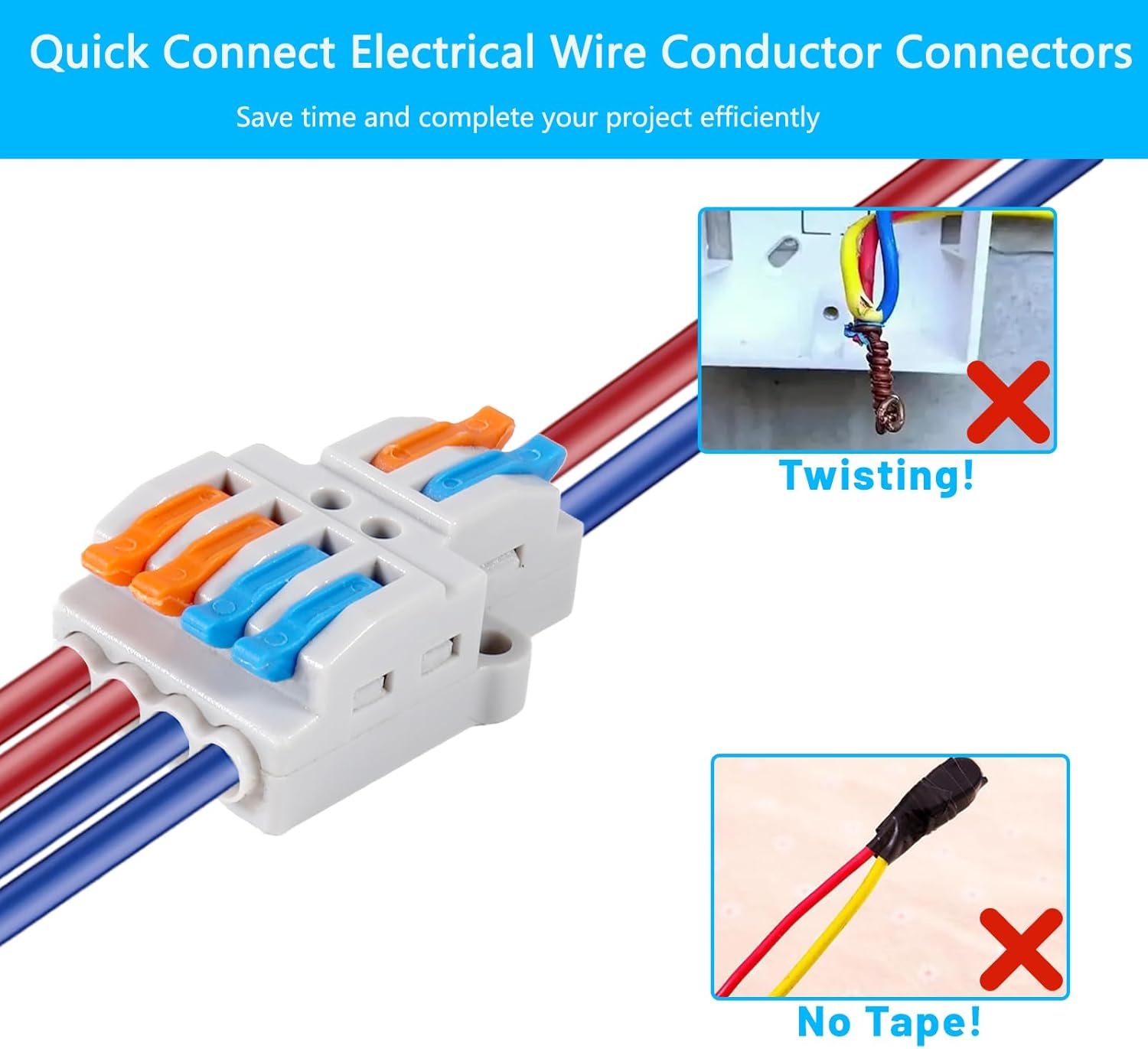 30PCS Lever Wire Connectors Quick Connect Electrical Wire Conductor Connectors Lever Connectors for Quick Wiring AWG 28-12,2 in 4 Out