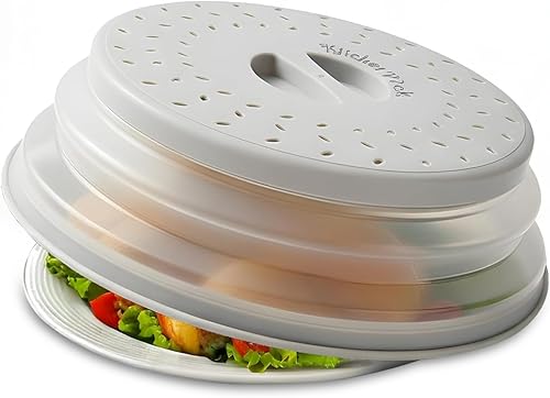 Cubierta grande para salpicaduras de microondas y alfombrilla de silicona, tapa de placa plegable ventilada de 10 pulgadas y tapete de cocina