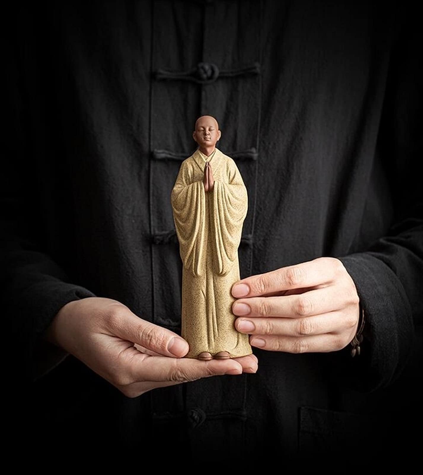 Amazon.co.jp: 中国の禅僧セラミック像、モダンアート彫刻Zishaリトル