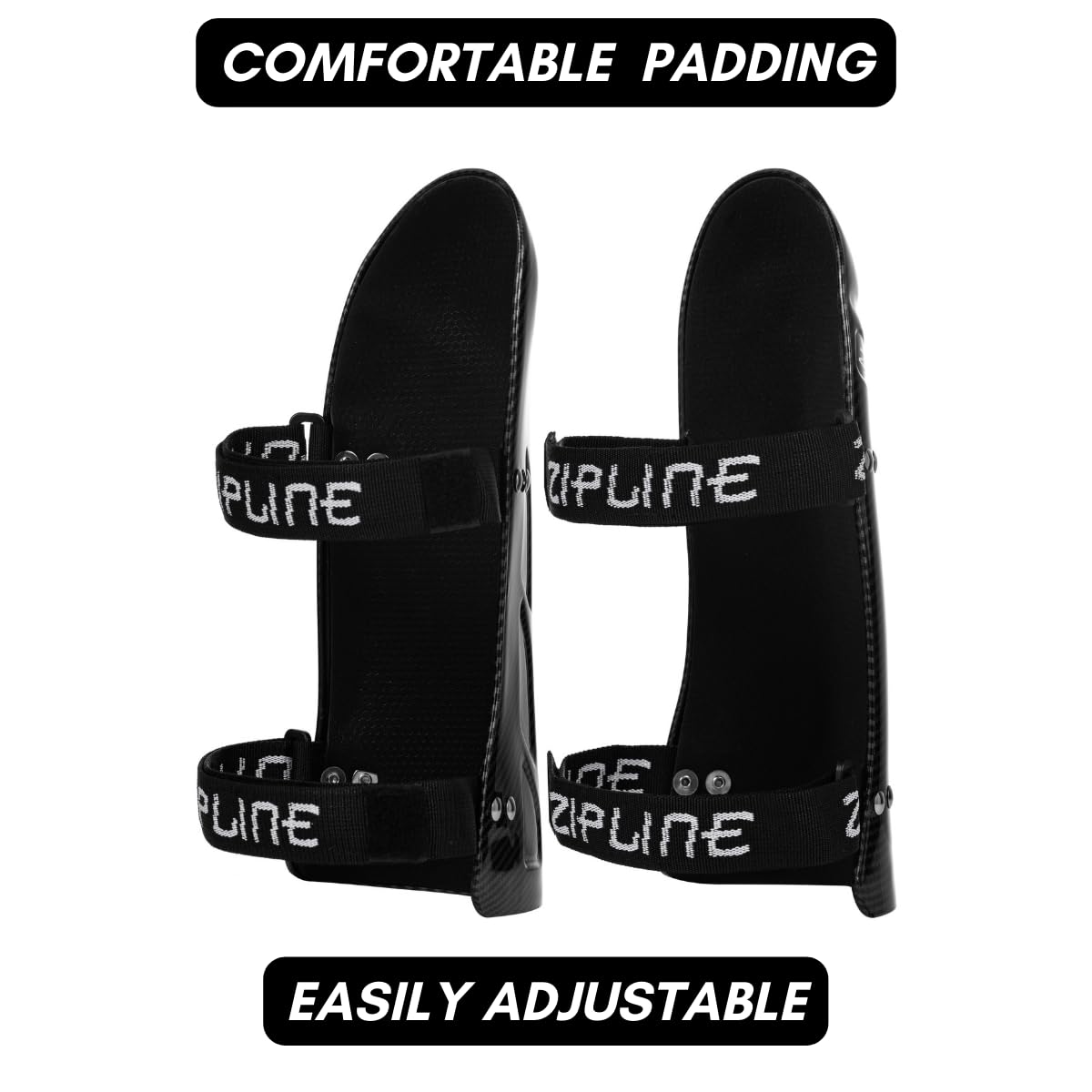 Zipline Racing Ski Shin Guard (Carbon, Medium - 11