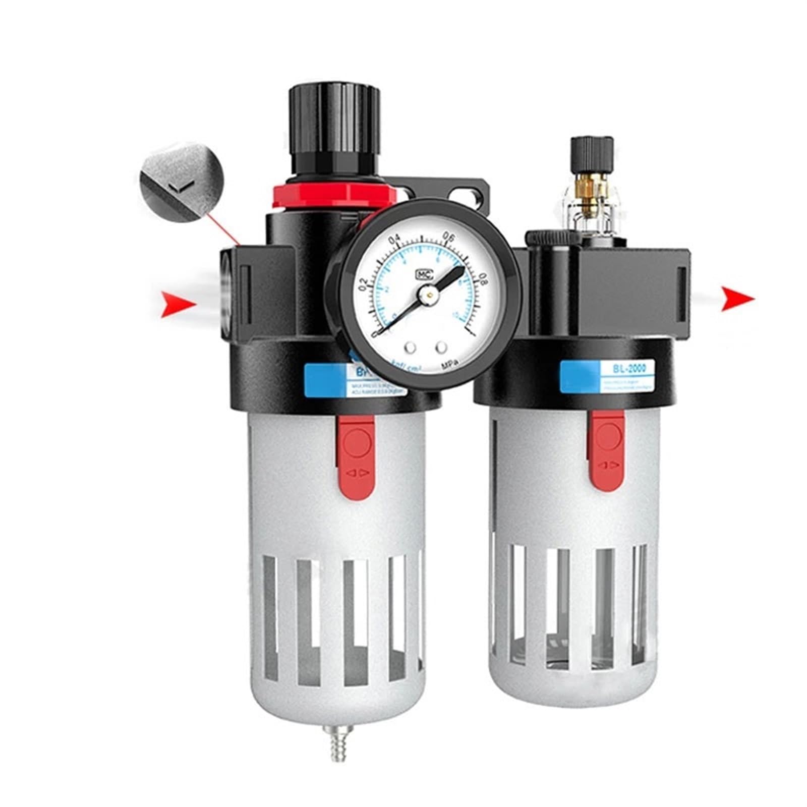 BFC2000 BFC3000 BFC4000 1/4 3/8 1/2 sprężarka powietrza separator wody i oleju filtr regulator przygotowania kombinacja FRL(Bfc Plastic W 10mm,3000)