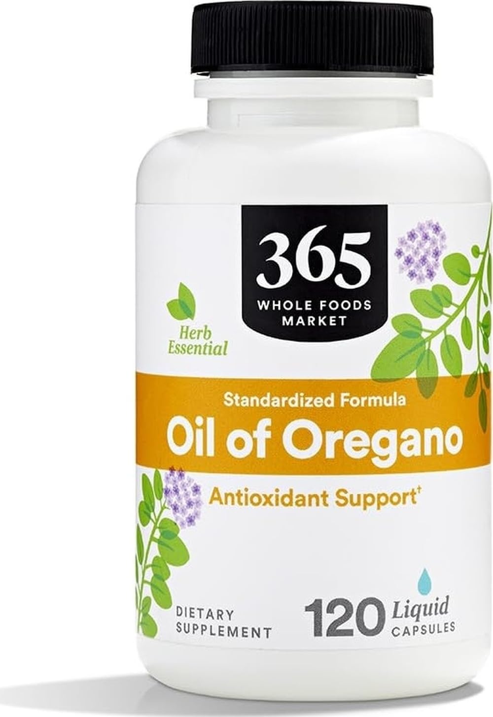 365 by Whole Foods Market, suplemento de óleo de orégano em cápsulas líquidas veganas, 120 cápsulas
