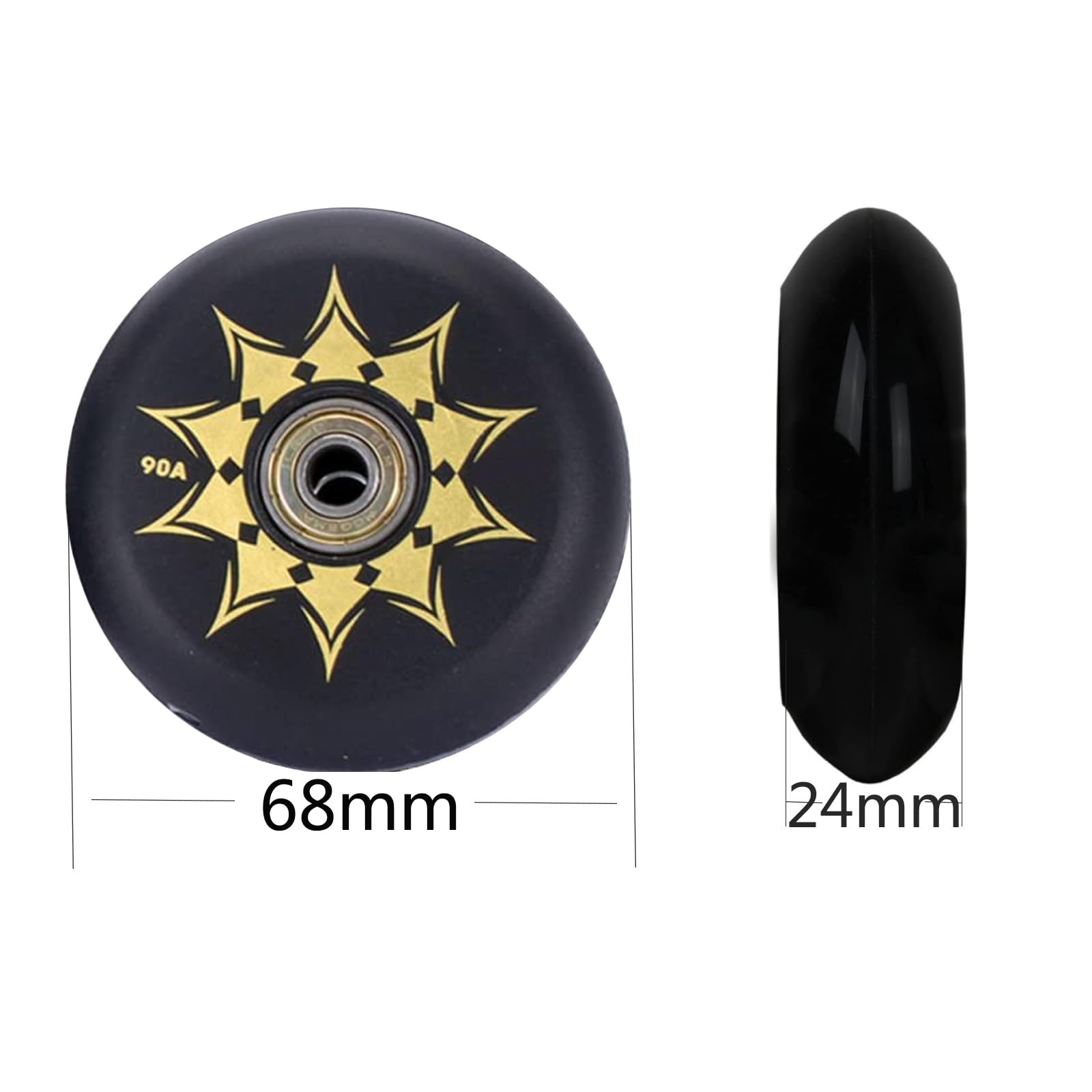 Inline-Skate-Rollen, 8er-Pack mit 90A Härte PU Ersatzrollen und ABEC-9 Hochgeschwindigkeitslagern