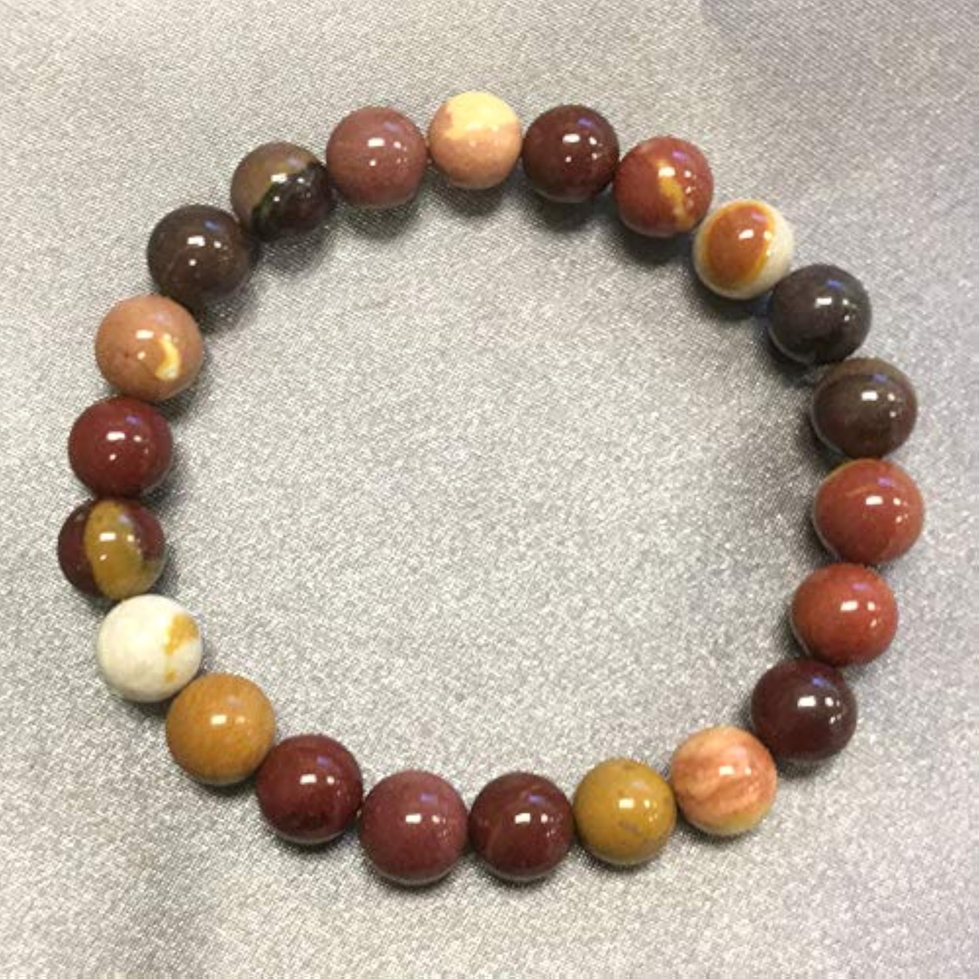 Natural Mookaite 8mm Stretchable Bracelet, Unisex