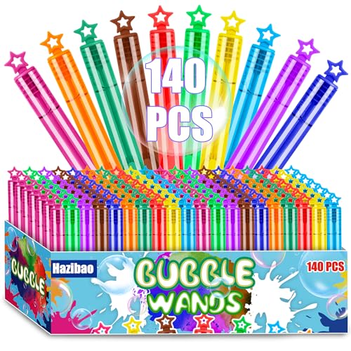 140 Pack Mini Bubble Wands for Kids, 10 Colors Bulk