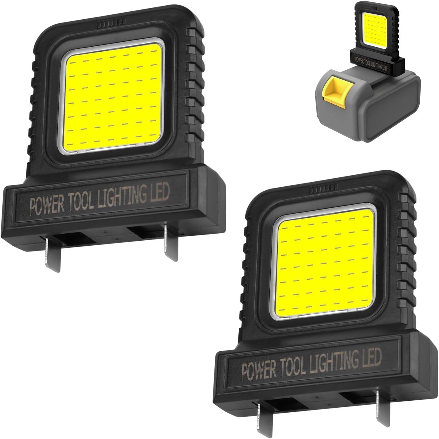 High Brightness Floodlight, for All Power Tool Batteries, Cordless Flood Light, Universal LED Work Lights for Workshop Garage, Fishing Camping (2)
