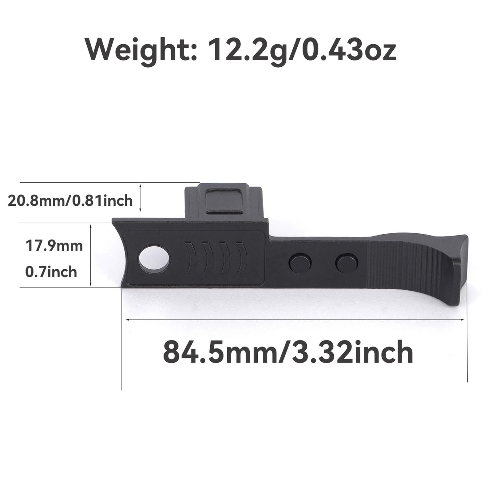 Griffe de pouce en métal pour Leica Q3 Q2, poignée de pouce en alliage d'aluminium avec protection de griffe, repose-pouce, support de support pour appareil photo Leica Q2 Q3 (noir)