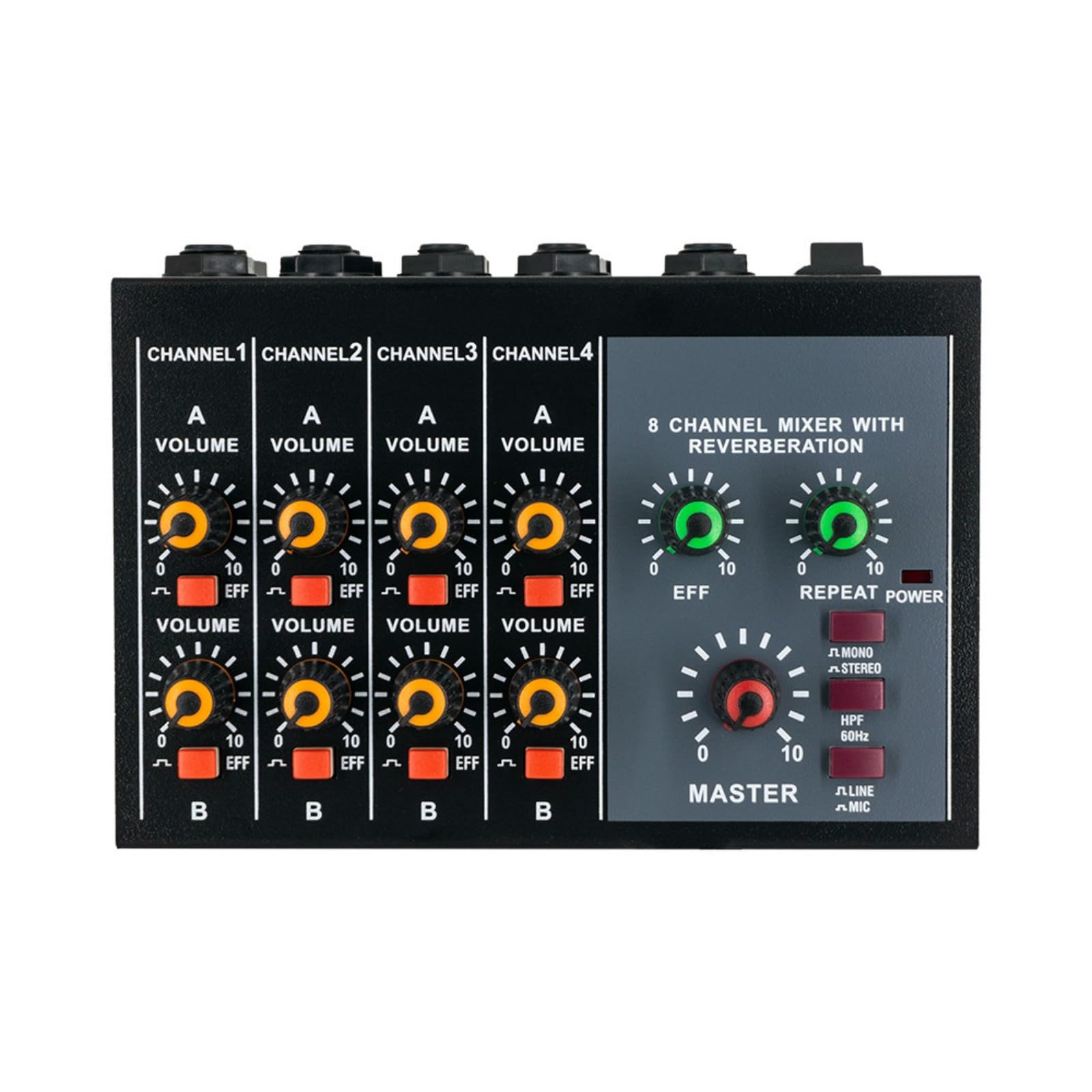 8 Channel 6.35mm TRS or 3.5mm Audio Mixer Headphone Amplifier Switcher Splitter 8 In 2 Out 6 In 2 Out Mixer Controller with Channel Switching,8 port cell phone external audio headphone amplifier