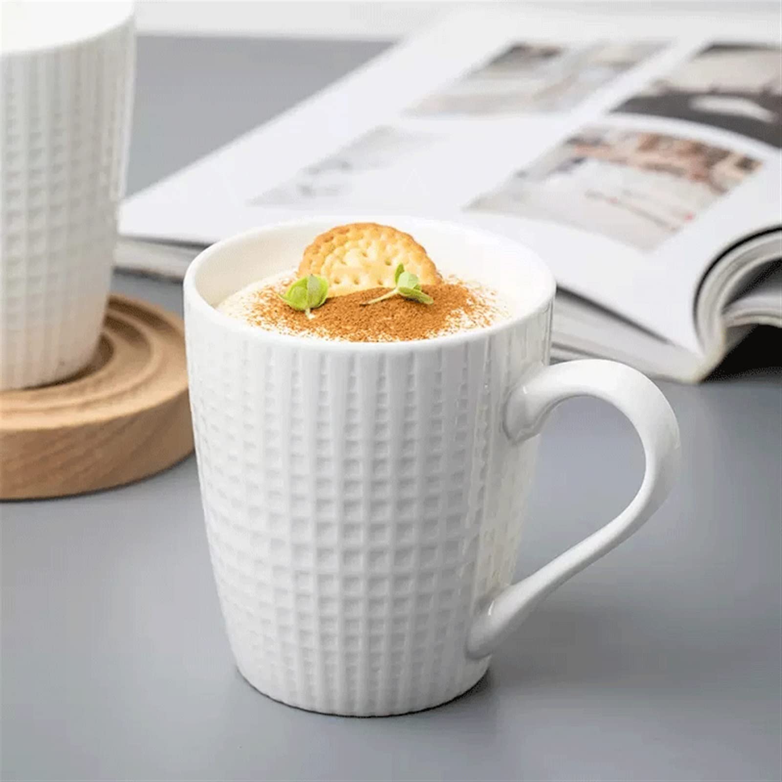 Tazas de café de cerámica con cuatro tazas de café para el hogar, tazas de agua para oficina, té simple por la tarde, tazas de café