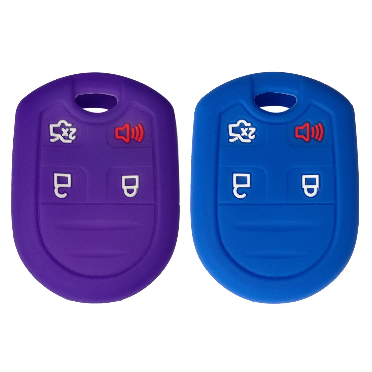 2Pcs Coolbestda Rubber Key Fob Case Skin Jacket Keyless Skin Protector Holder for Ford F150 F-150 F250 F350 Mustang Fusion Explorer Taurus Expedition Lincoln MKS MKX MKZ Navigator