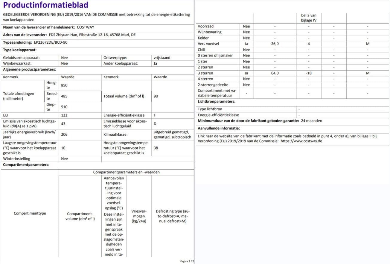 COSTWAY 90L Kühlschrank mit 27L Gefrierfach Kühl-Gefrier-Kombination Standkühlschrank Gefrierschrank mini Kühlschrank (grau)