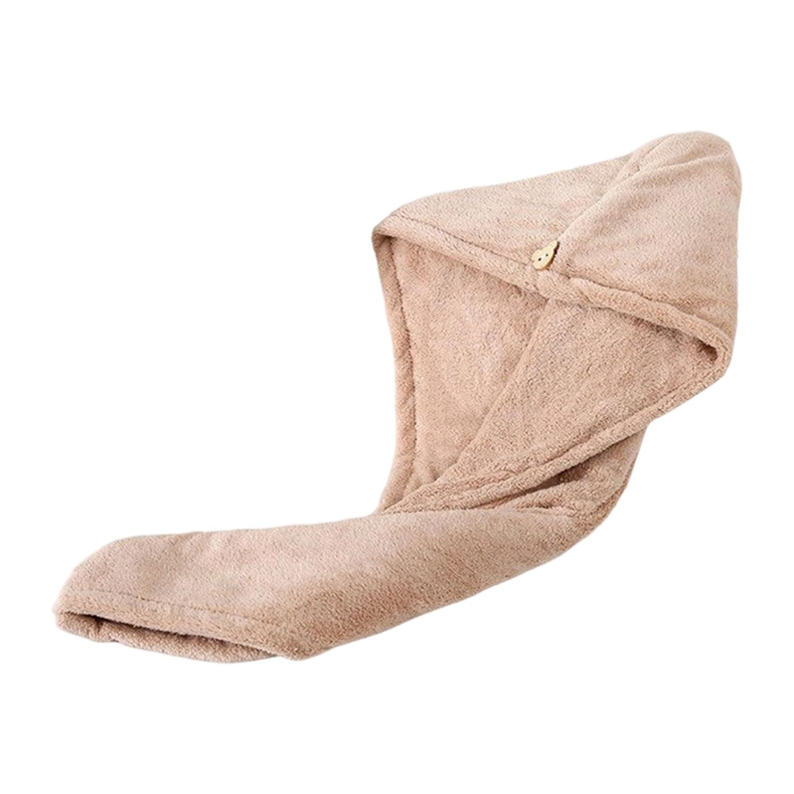 bayicie Microfiber Hair Drying Towel, Ultra Absorbent Hair Towel Wrap with Button, Quick Dry Head Towel Turban for Women