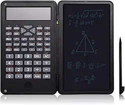 Bloco de notas básico para calculadora com LCD Writing Tablet, recarregável, botão de bloqueio e caneta eletrônica, visor de 12 dígitos, também sem tinta para desenho blocos de anotações, portátil para escritório diário (preto)