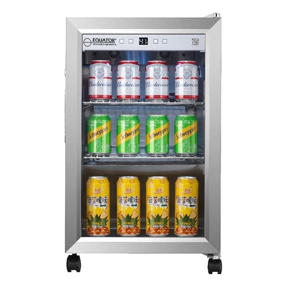 Pemberly Row Modern LED Display Outdoor Refrigerator in White on Fridge.com