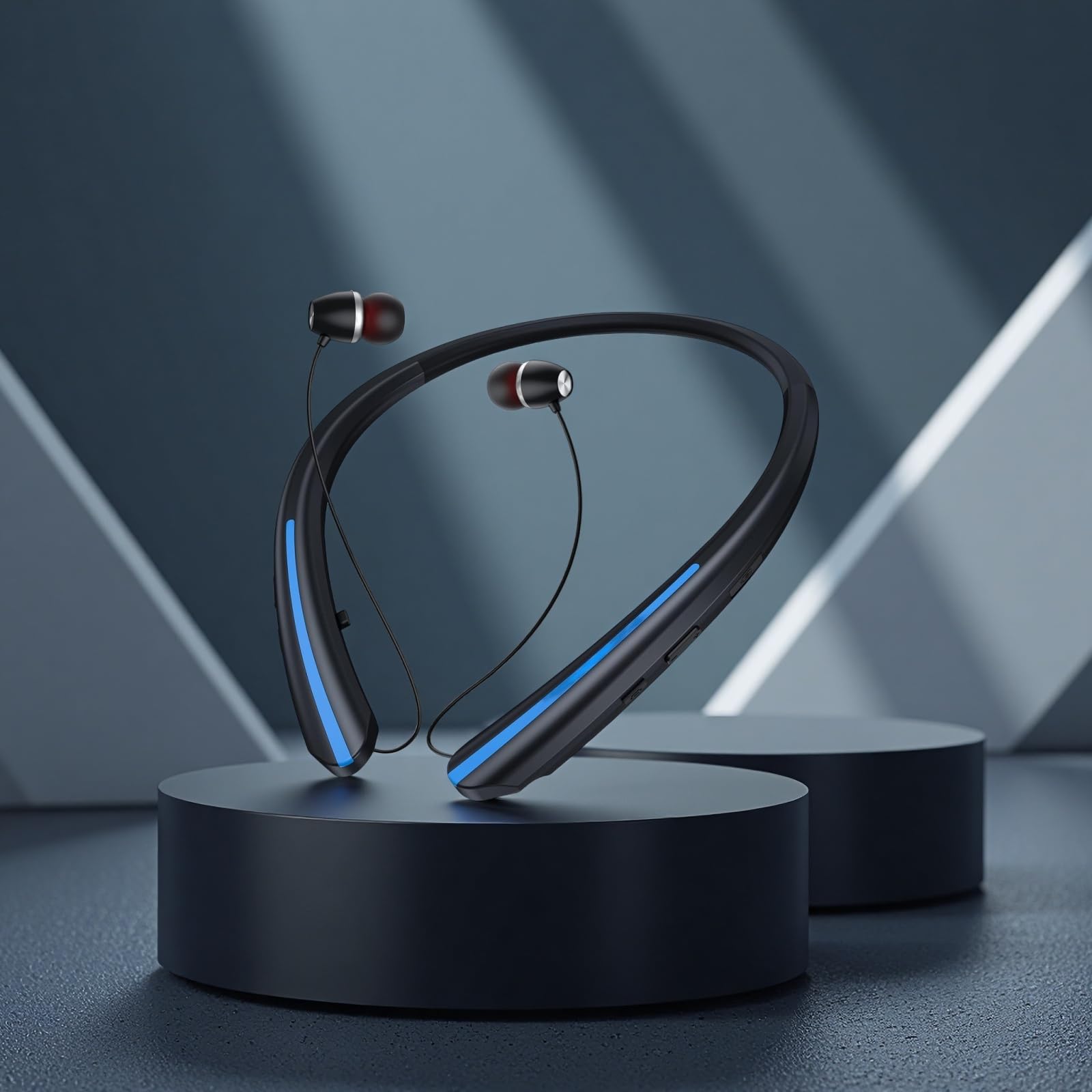 Cuffie wireless HX-801 con archetto da collo, auricolari wireless per sport, cuffie Bluetooth a lunga durata, design a prova di sudore per allenamenti, auricolari in-ear con avviso di chiamata a