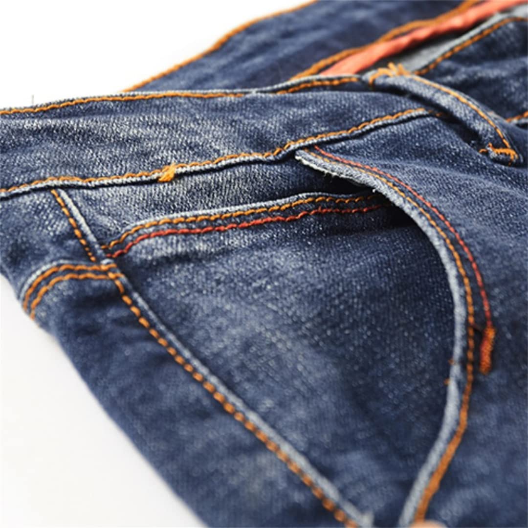 Hcclijo Motorrad Bikers Denim zweiteiliges Set Jacke Jeans Herren Sets Streetwear Oberbekleidung Hosen Sets Blau L 30