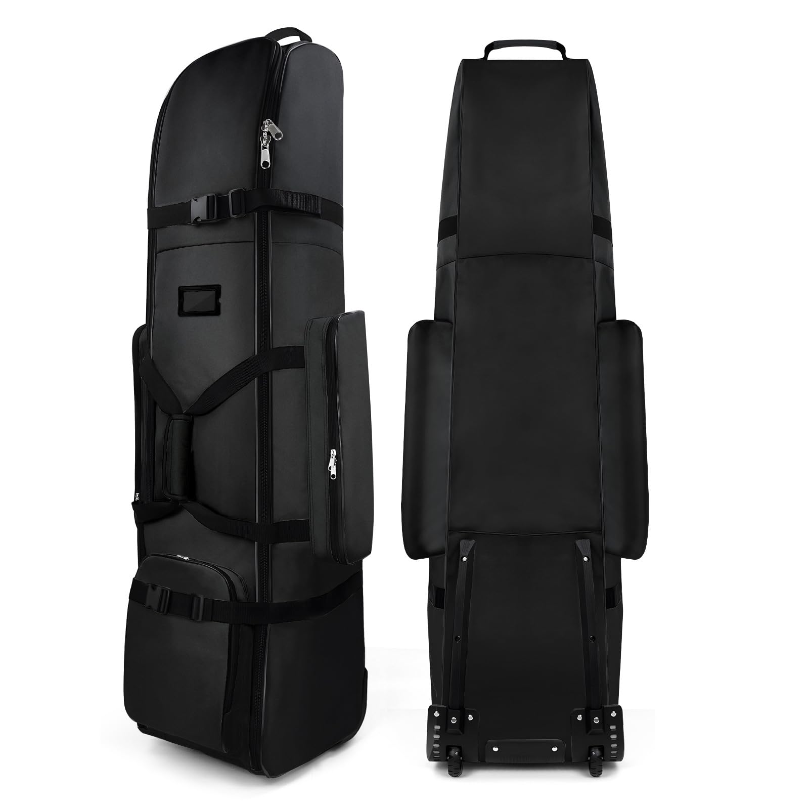 Sac de voyage de golf avec roues renforcées en tissu Oxford noir