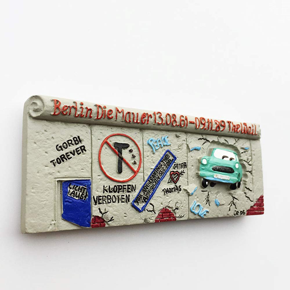 Berlin Wall Germany 3D Fridge Magnet - Resin Souvenir Decoration, 10x4 Cm, Tourist Gift - View #3