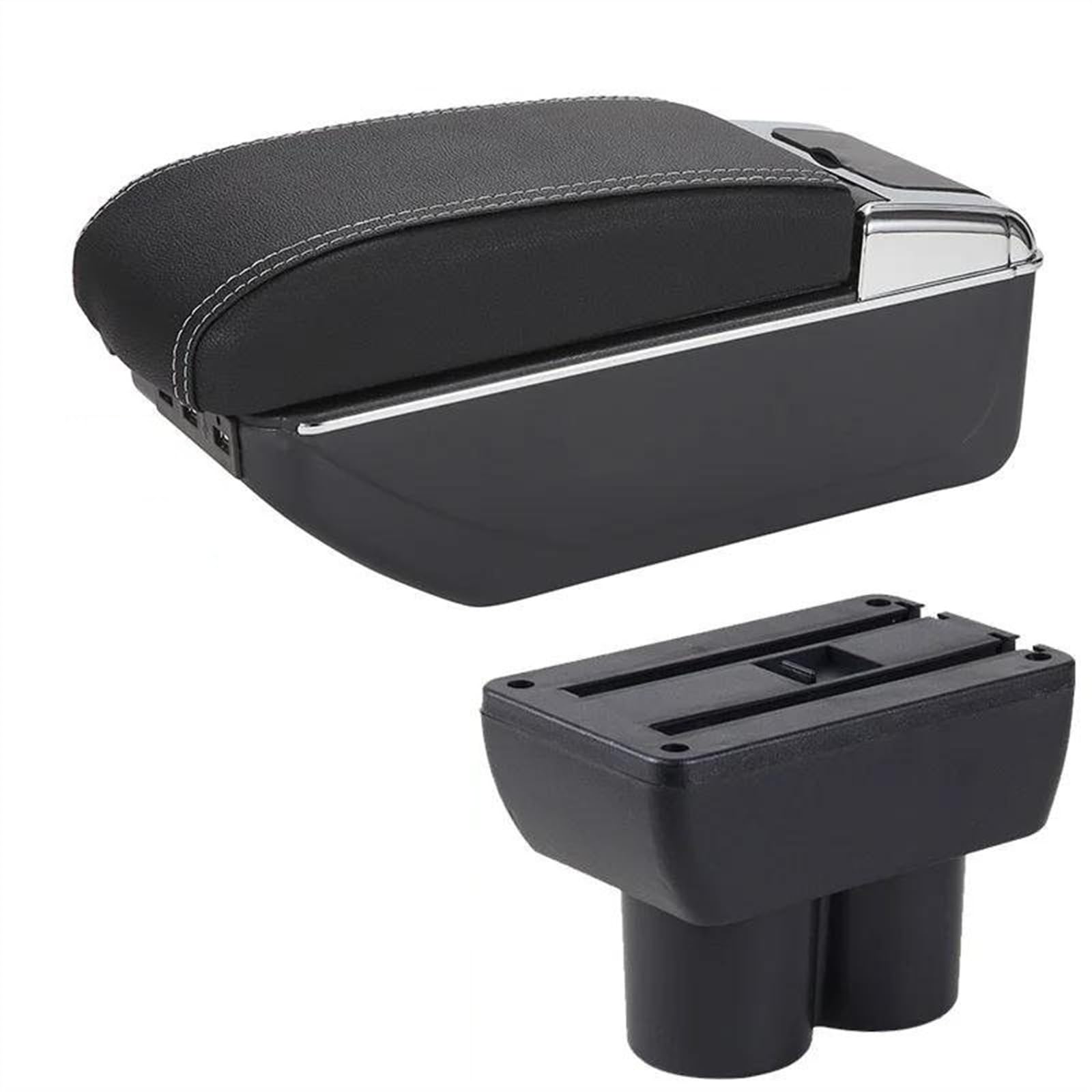 NOHEEU Car Center Console Armrest Box Storage For Jimny JB23 JB43 1999-2017(A3 Black white 7USB)