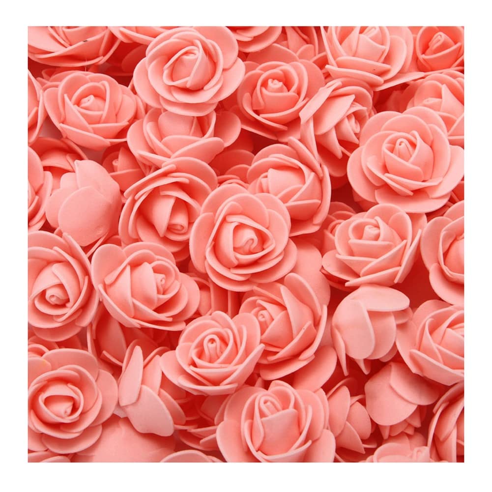 Yurosiay Pack of 500 Artificial Flowers Roses Mini Foam Roses Artificial Rose Heads Mini Rose Decoration Without Stems Fake Roses Foam Roses for DIY Roses Bear Craft Bridal Bouquet Dark Pink
