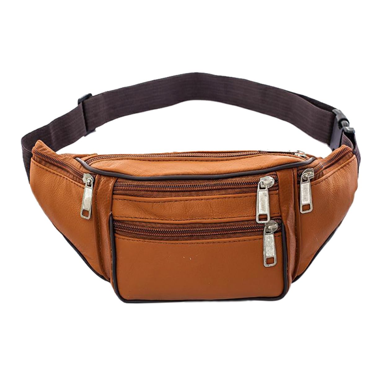Mipcase Riñonera para Hombre de PU Resistente y Antideslizante Diseño Simple y Elegante Bolsa Multifuncional para Cintura para Viajes y Uso Diario