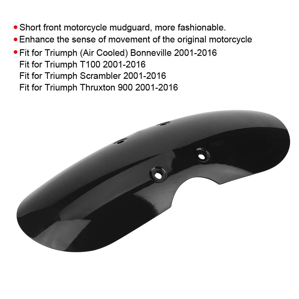 Auto-Schutzbleche, Motorradzubeh, ABS, kurz, Schutzblech vorne, passend f T100 2001-2016 (schwarz) Schutzblech vorne Bonneville T100 Schutzblech vorne Street Twin+Schutzblech Motorrad Vorne