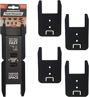 StealthMounts Locking Ridgid Tool Holder 4 Pack of Ridgid Tool Mount | Ridgid Tool Storage | Ridgid 18V Tool Holder | Ridgid Drill Holder | 18V Ridgid Tool Mount | Made in UK