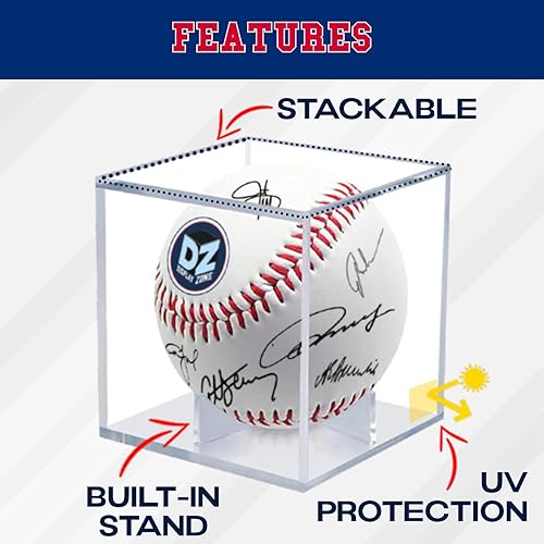 Miniatura 3 de Baseball Cube (2 unidades)  Caja de exhibición de acrílico transparente con protección UV  Soporte de pelota de juego autografiado (se adapta a la