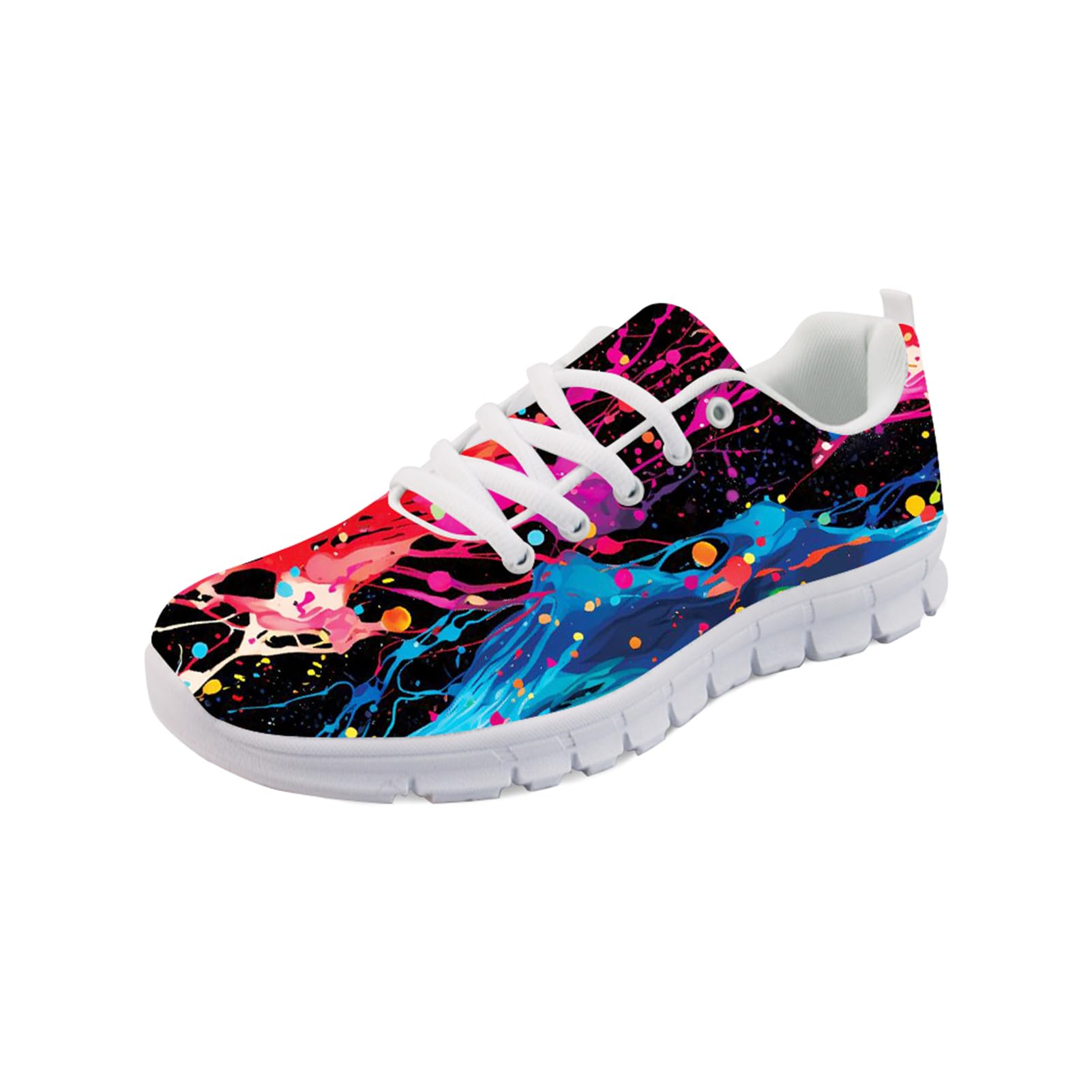 Forchrinse Purple Bling Bling Galaxy Space Print Unisex Sneakers,Women Running Shoes Men Lightweight Athletic Sports Shoes Breathable