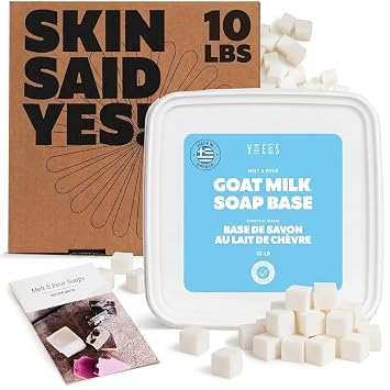 Skin Said Yes Goat Milk Soap Base 10 LBS | Made in Greece | SLS/SLES Free, No Palm Oil, Organic Ingredients | Melt and Pour Goats Milk Soap Making Supplies