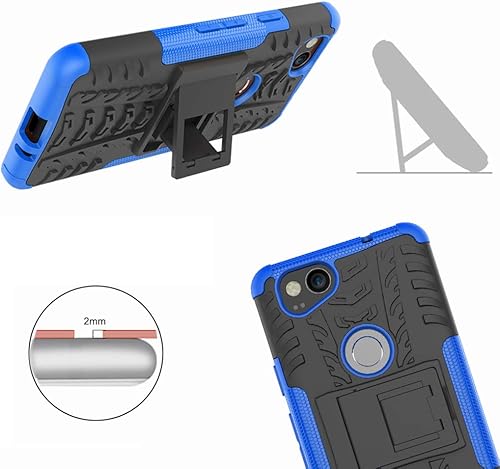 Miniatura 11 de Asuwish Funda para teléfono para Google Pixel 2 con protector de pantalla de vidrio templado y soporte delgado, híbrida, resistente, funda